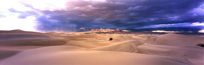 Panorama Landscape Photograph Spectacular Sandstorm, Mesquite Flat Sand Dunes, Death Valley